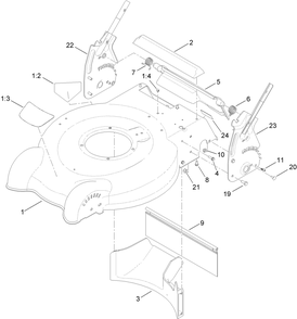 Housing And Rear Height-Of-Cut Assembly Diagram and Parts List for 10634 (314000001 - 314999999)(2014) Lawn Boy Lawn Mower